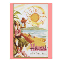 Hawaii - Where Dreams Begin Postcard