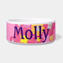 Hawaiian Aloha Flowers Dog Food Bowls