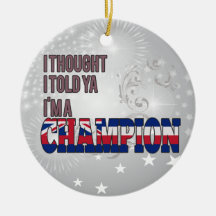 Hawaiian and a Champion Christmas Ornaments