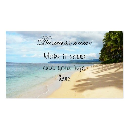 Hawaiian beach scenes Business Card (front side)