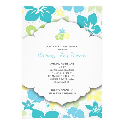 Hawaiian Birthday Party or Bridal Shower Invites (front side)