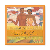 Hawaiian Boy & Girl Save the Date Magnet by SolPacifico Hawaiian Boy & Girl Save the Date Magnet