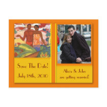 Hawaiian Boy & Girl Save The Date Postcard by SolPacifico Hawaiian Boy & Girl Save The Date Postcard