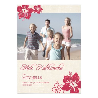 Hawaiian Christmas Cards Custom Invites