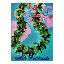 Hawaiian Christmas lei Card
