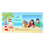 Hawaiian Christmas Santa Christmas Photo Card.