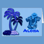 Hawaiian Coconut trees card cards