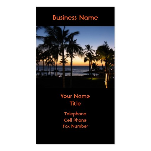 Hawaiian Destination Business Card