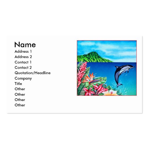 Hawaiian Dolphin Business Card Templates (front side)