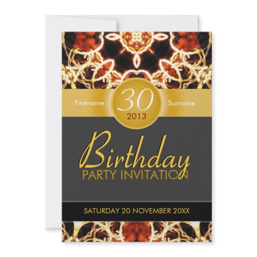 Hawaiian Fire Art Celebration Birthday Invitation invitation