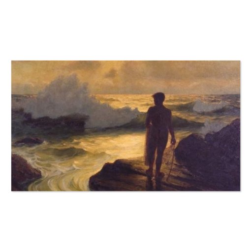 Hawaiian Fisherman, oil on canvas painting Business Card Templates (front side)