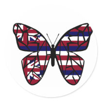 Hawaiian flag butterfly stickers by marcya7 Hawaiian flag butterfly stickers