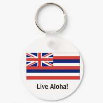 Hawaiian flag, Live Aloha! key chain keychains