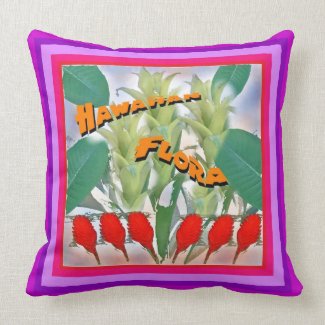 Hawaiian Flora Throw Pillow