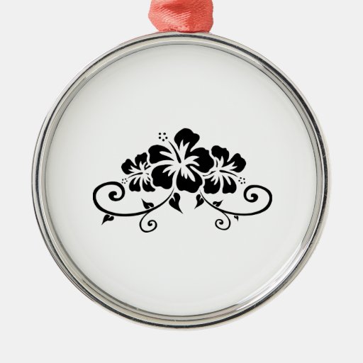 hawaiian flower round metal christmas ornament zazzle hawaiian flower round metal christmas ornament zazzle