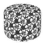 Hawaiian flower pattern pouf | Floral print design Round Pouf