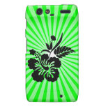 Hawaiian Flowers; green Motorola Droid RAZR Covers