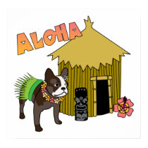 Bulldog francés hawaiano Hula Tiki Carteles posters by designsbydandy Bulldog francés hawaiano Hula Tiki Carteles posters