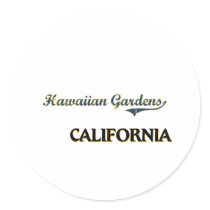 Hawaiian Gardens California City Classic Round Stickers