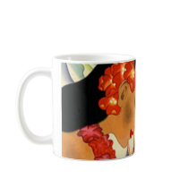 Hawaiian Girl Vintage Poster Mug