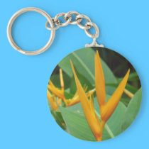 Hawaiian gold bird of paradise gift items keychains