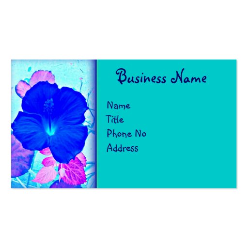 Hawaiian Hibiscus art business card (back side)