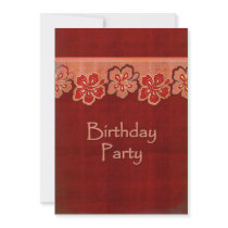 Hawaiian Hibiscus Birthday Party Custom Invites