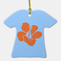 Hawaiian Hibiscus Flowers Christmas Ornaments
