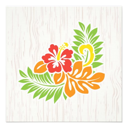 Hawaiian Hibiscus Flowers Invitation