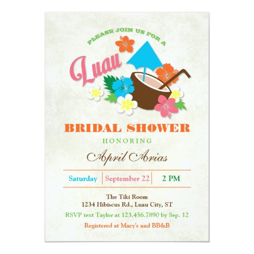 hawaiian bridal shower invitations
