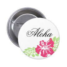 Hawaiian Hibiscus Personalized Buttons