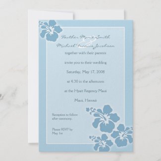 Hawaiian Hibiscus Wedding Invitation invitation