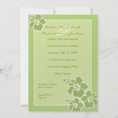 hawaiian wedding wording invitations