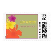 Hawaiian Hibiscus Wedding Postage