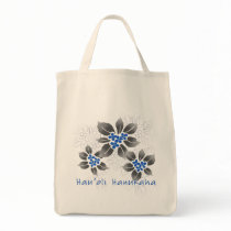 "Hawaiian Holly"/Blue Grocery Bag by DriveIndustries "Hawaiian Holly"/Blue Grocery Bag