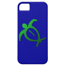 Hawaiian Honu Petroglyph on Blue - iPhone 5 Case
