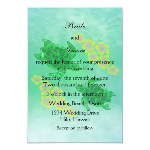 Hawaiian Honu Wedding Card | Zazzle