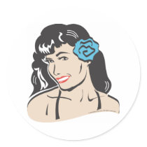 Hawaiian hula girl stickers by ideabrain Hawaiian hula girl stickers