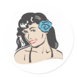 Hawaiian hula girl stickers