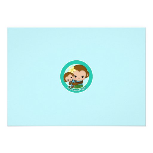 Hawaiian Hula Monkey Baby Shower invitation BOY