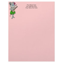 Hawaiian Hula Mouse Personalized Letterhead