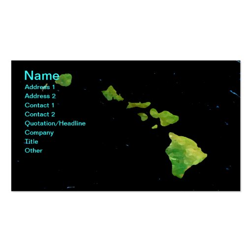 Hawaiian Island Chain in Digital Art Business Card (front side)