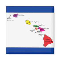 Hawaiian Islands color of their Islands magnets