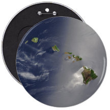 Hawaiian Islands Satellite View Pinback Buttons