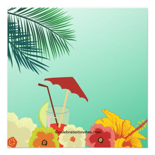Hawaiian Luau Birthday Party Invitation