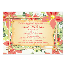 Hawaiian Luau Birthday Party Invitation 5