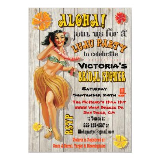 Hawaiian Luau Bridal Shower Invitations