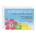 Hawaiian Luau hibiscus flowers tropical island invitation