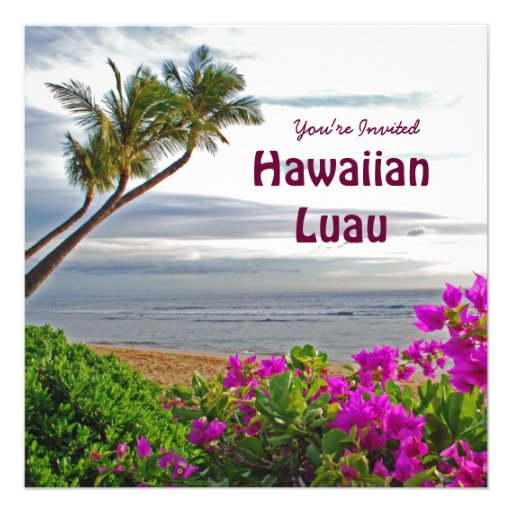 Hawaiian Luau Party Invitation