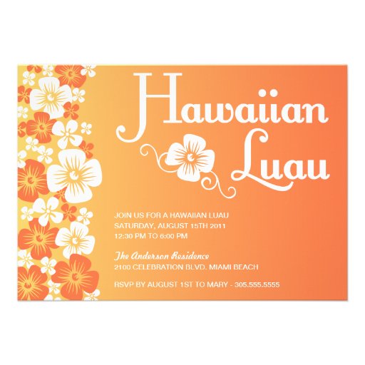 HAWAIIAN LUAU | PARTY INVITATIONS (front side)